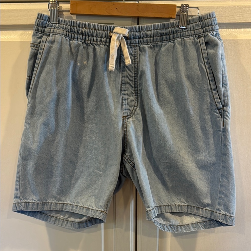 Vans Blue Jean Shorts Relaxed Fit Elastic Waist